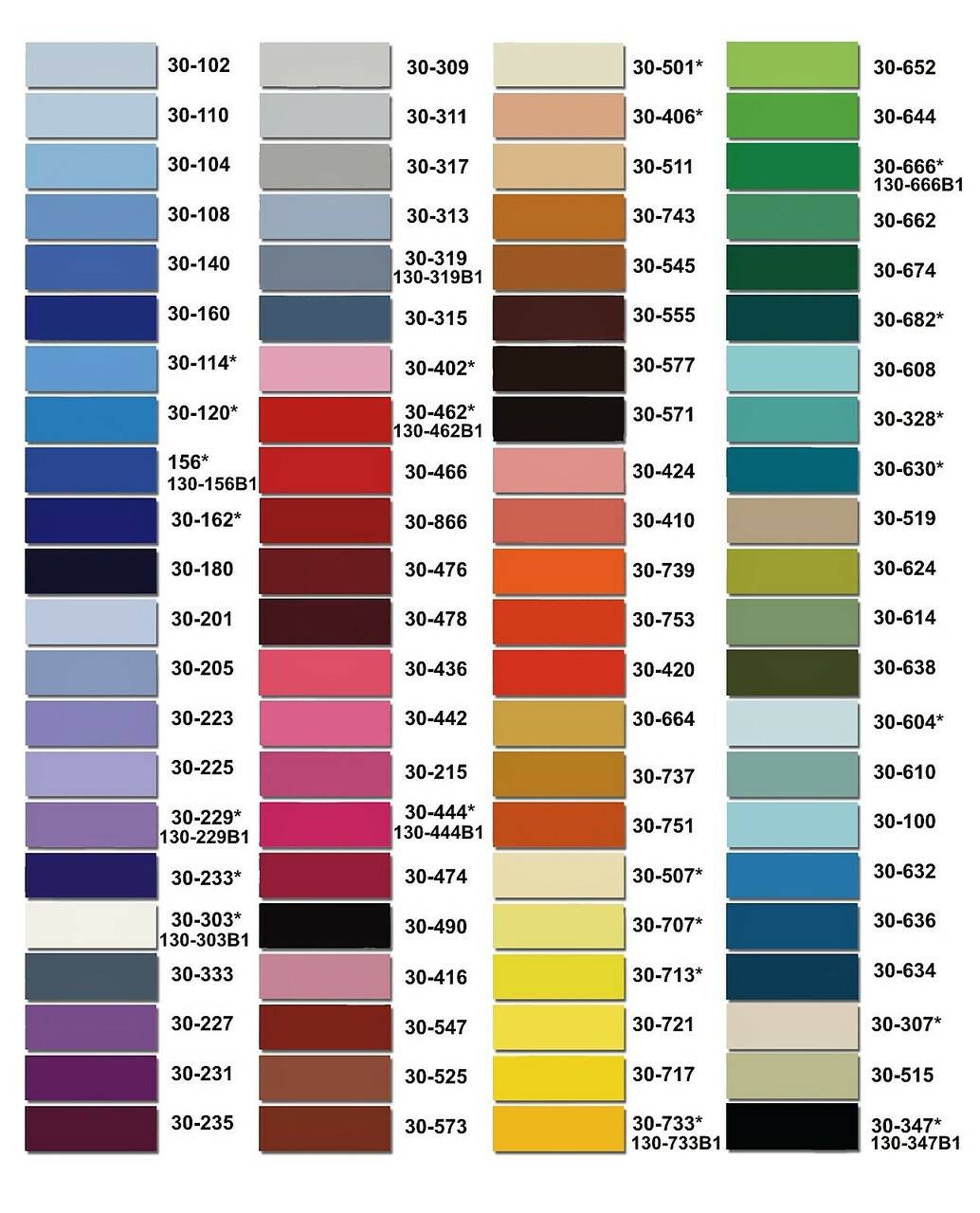 Номера палитры цветов натяжных потолков: каталог с названиями и фото