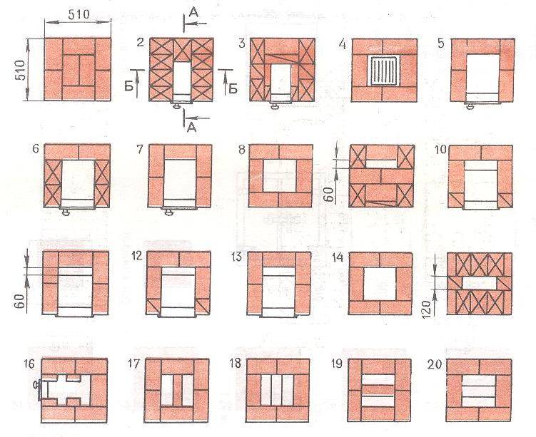 Печи чертежи и порядовки печей из кирпича