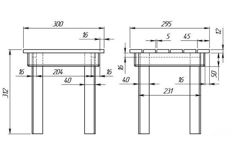 Табуретки деревянные своими руками чертежи