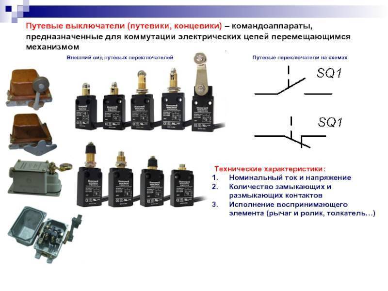 Конечный выключатель на схеме