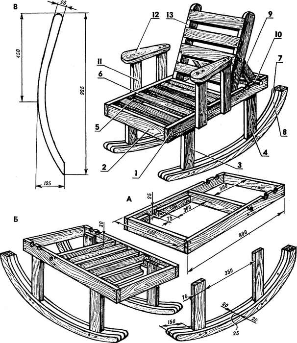 Кресло качалка из дерева своими руками: фото идеи, чертежи + пошаговая инструкция