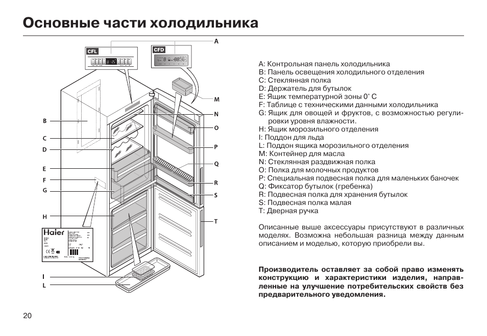 Строение холодильника схема