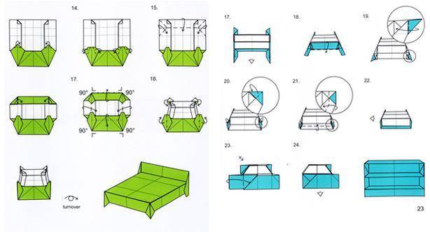 Как сделать игрушечный диван из бумаги