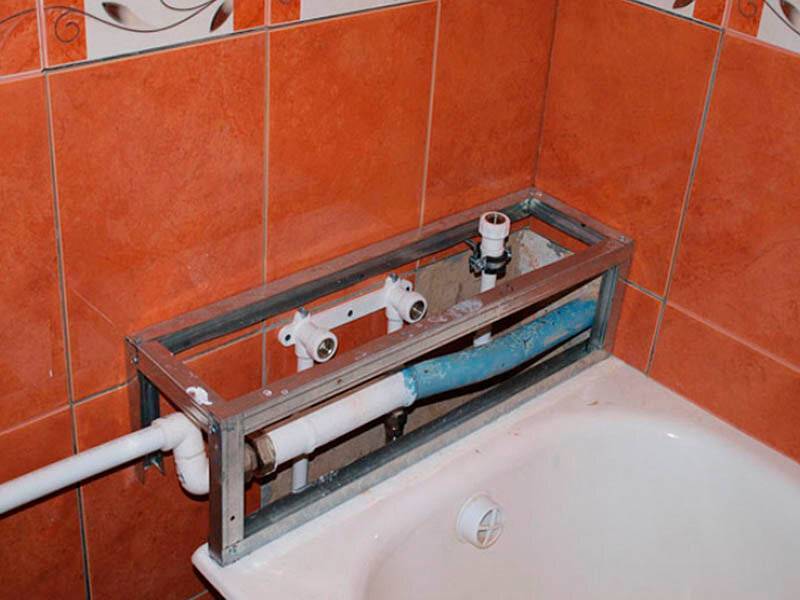 Короб в ванной для труб, дизайн популярных конструкций, обзор типовых решений и материалов, особенности монтажа - 15 фото