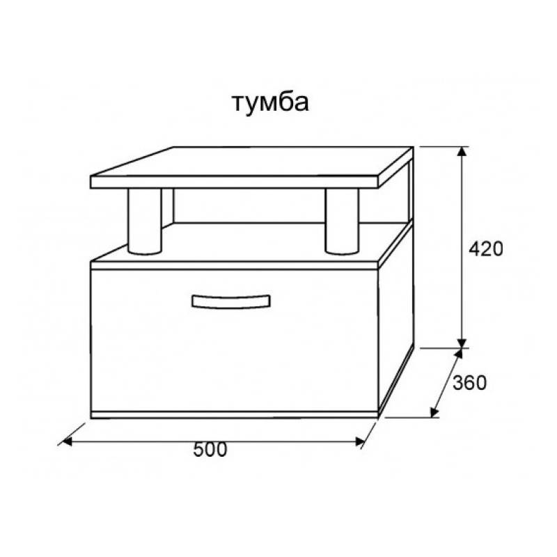 Тумба прикроватная схема с размерами