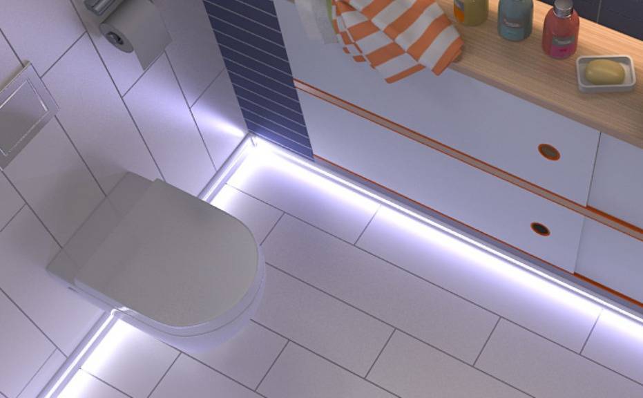 Светодиодное освещение в ванной – примеры, фото, видео, схема подключения