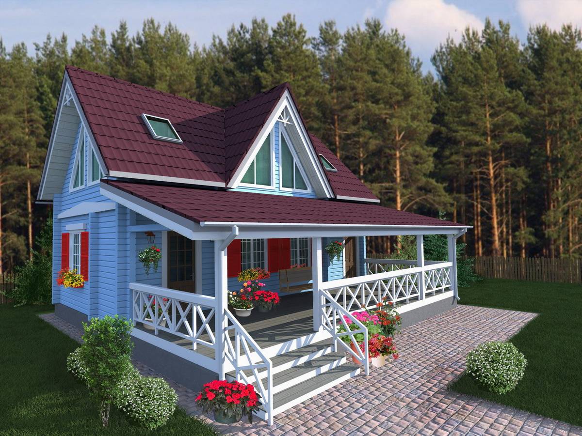 Одноэтажный дом с террасой: 175+ (фото) красивых проектов
