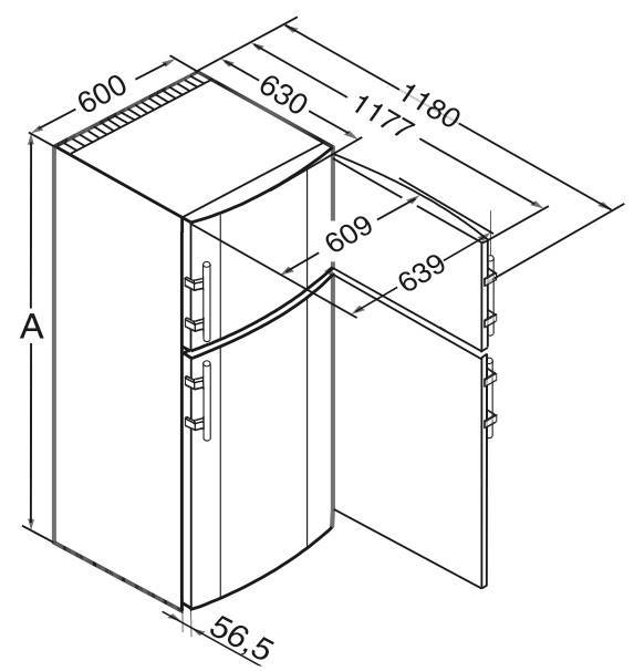 Размеры стандартного холодильника (ширина, длина, высота) + фото и таблицы