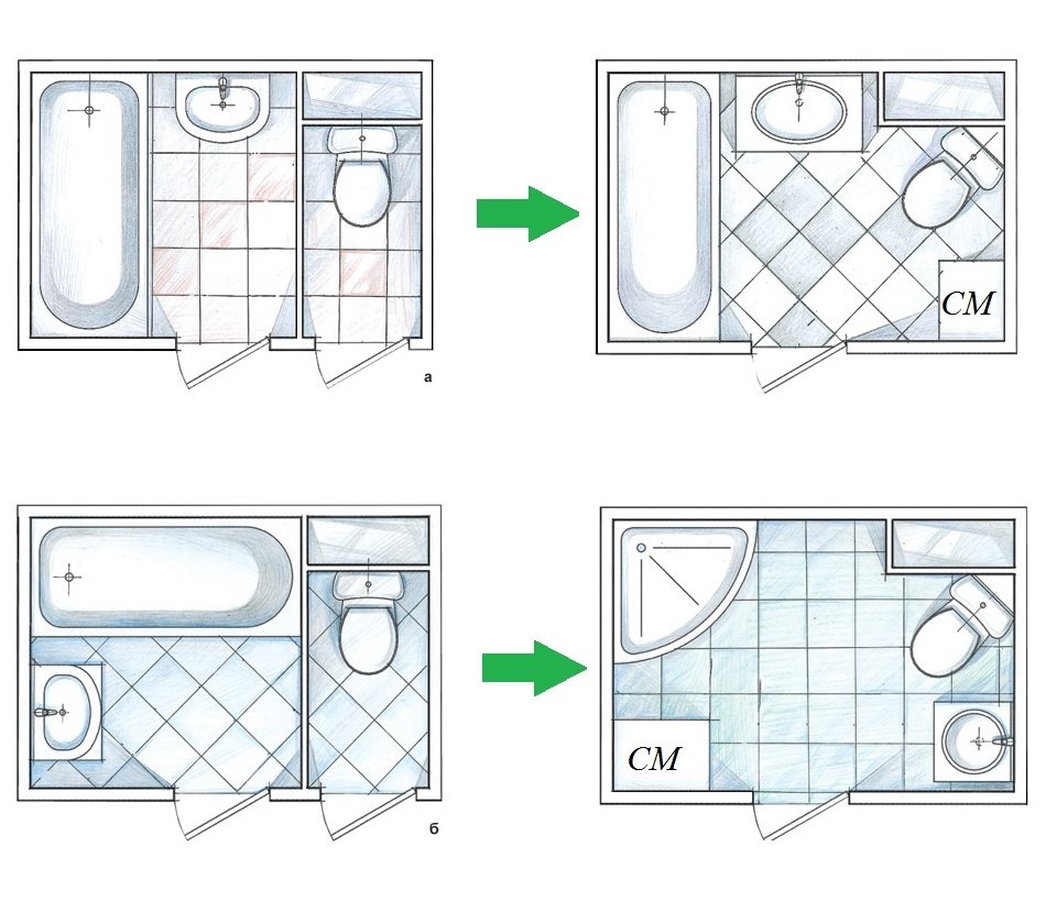 перепланировка совмещение ванны с туалетом