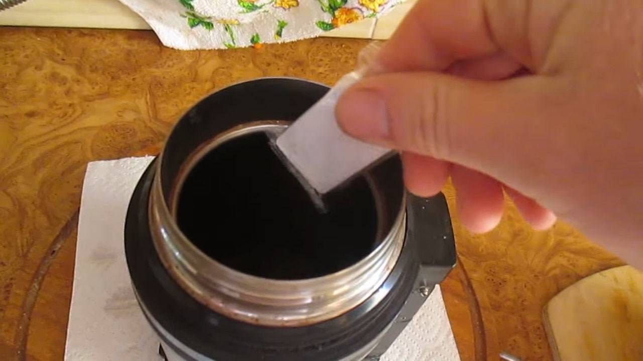 Как очистить термос из нержавейки внутри от чайного налета