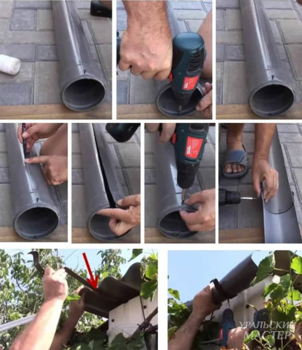 Как сделать самодельный водосток с крыши из канализационных труб, пластиковых бутылок и других подручных материалов своими руками