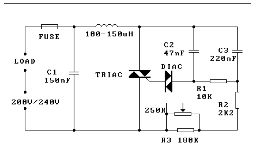 Схема диммера для ламп накаливания на 220в