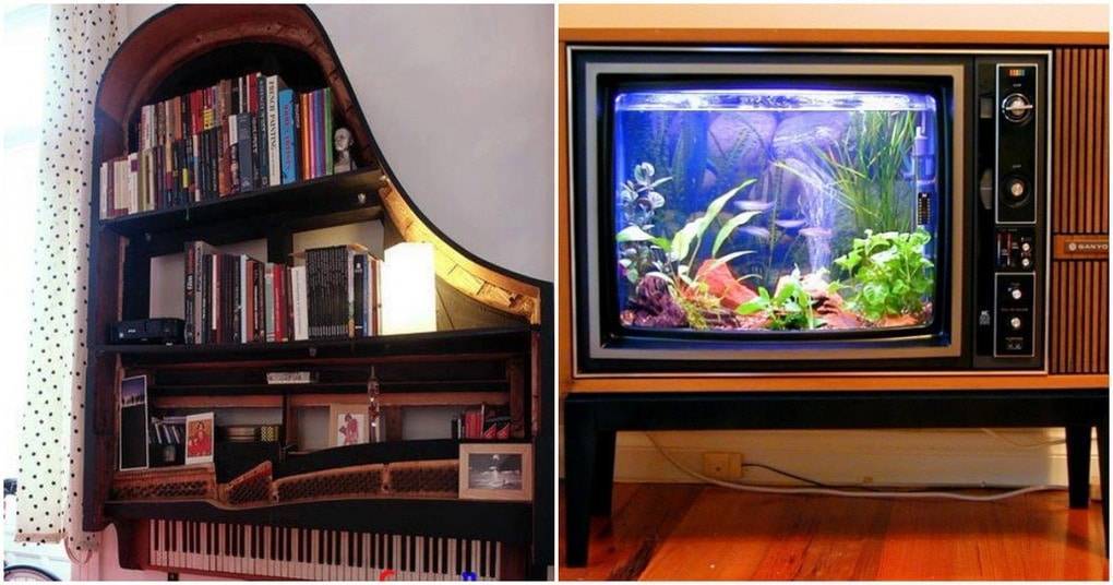 Что можно сделать из старого телевизора: аквариум, полку, домик