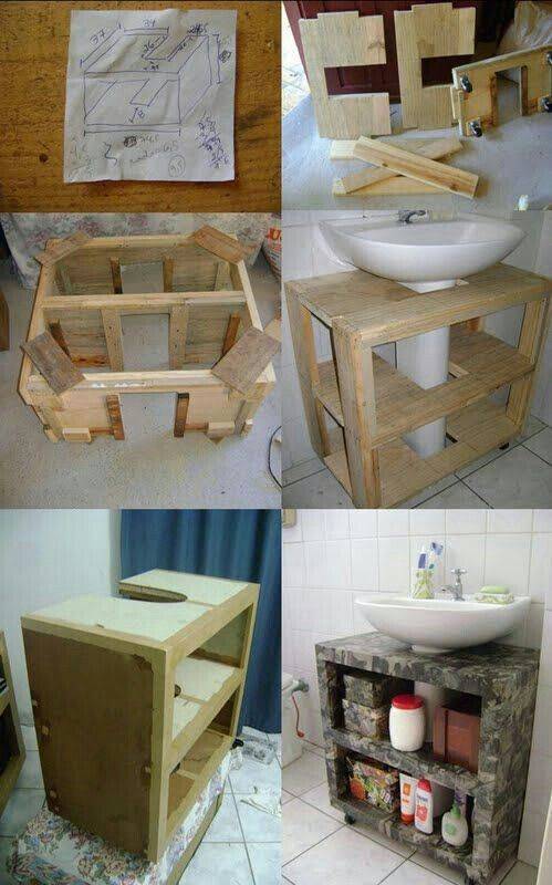 Как сделать мебель для ванной своими руками: шкафы, полки, тумбы