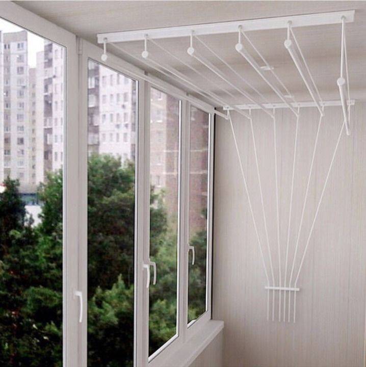 Потолочная сушилка для белья на балкон: выбор и изготовление