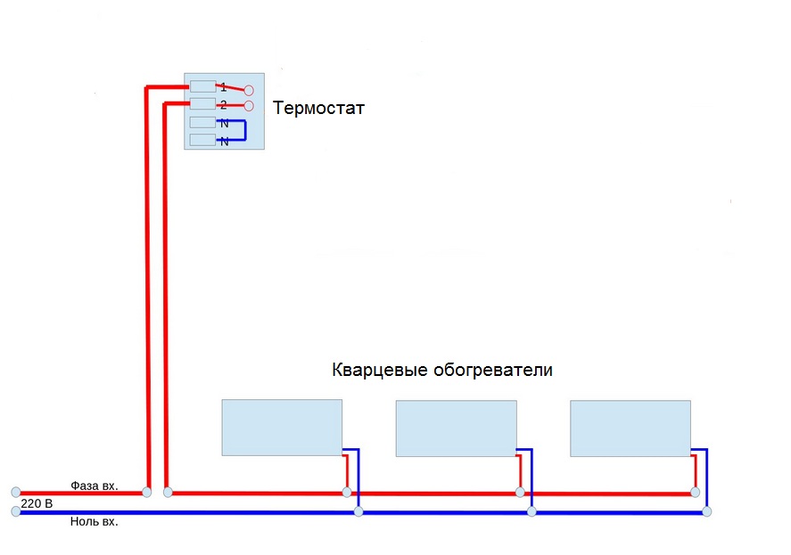 Электрическая схема обогревателя теплэко