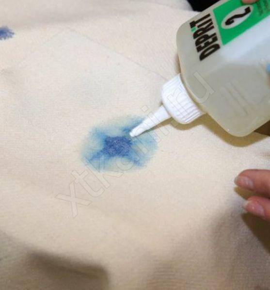 Удаление маркера с твердых поверхностей, ткани, мебели и кожи