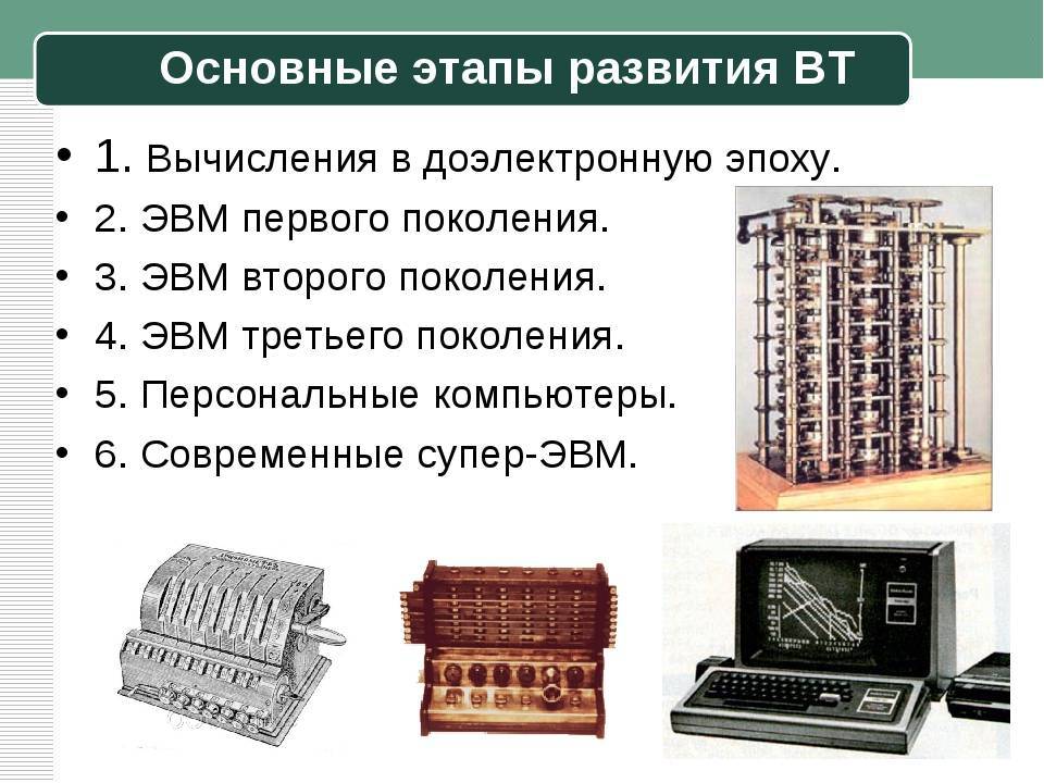 Этапы развития эвм презентация