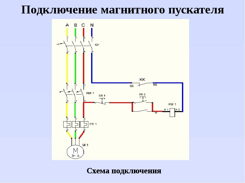 Схема подключения пускателя 380 с катушкой на 380