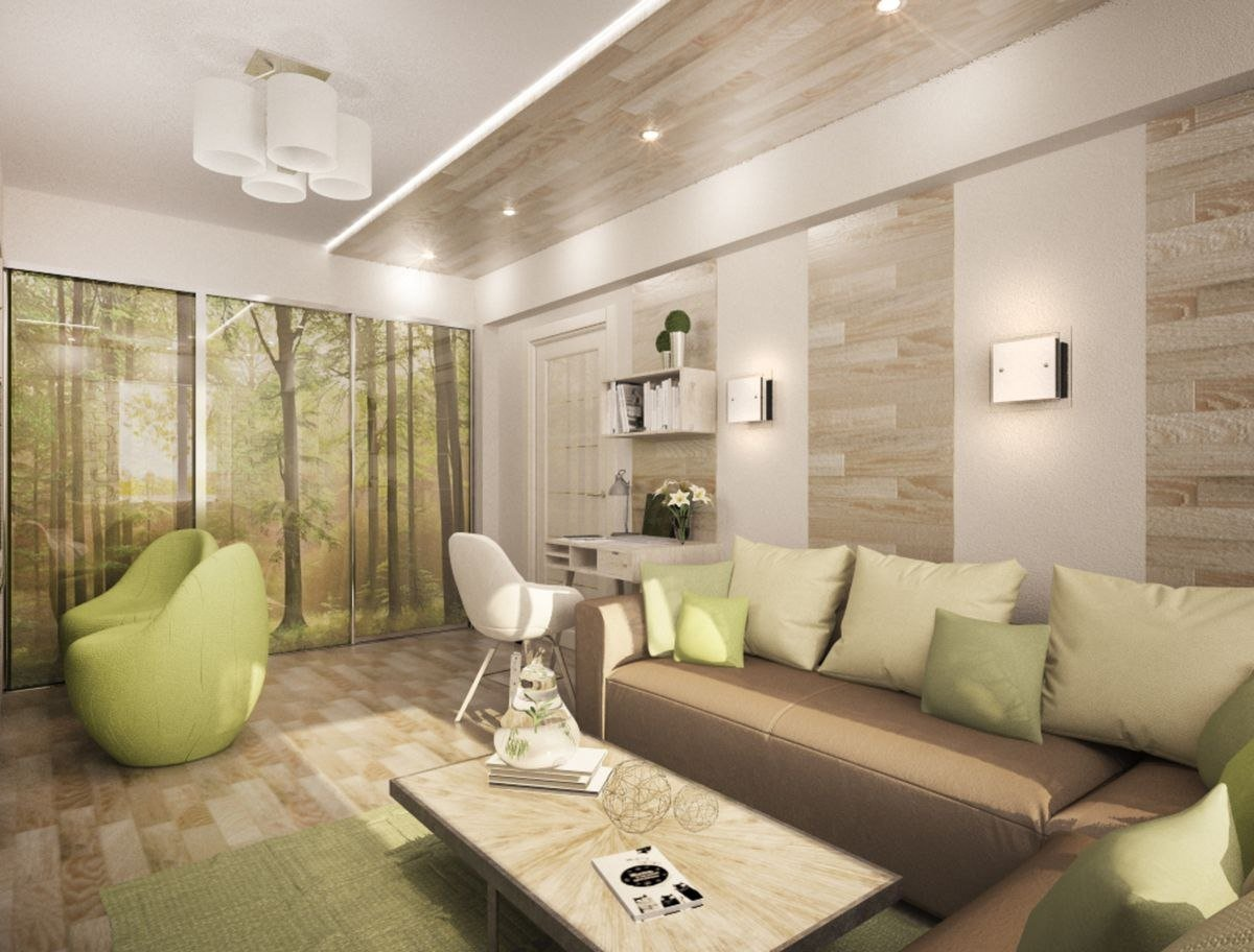 Эко стиль для интерьера гостиной комнаты и кухни: правильное оформление и дизайн