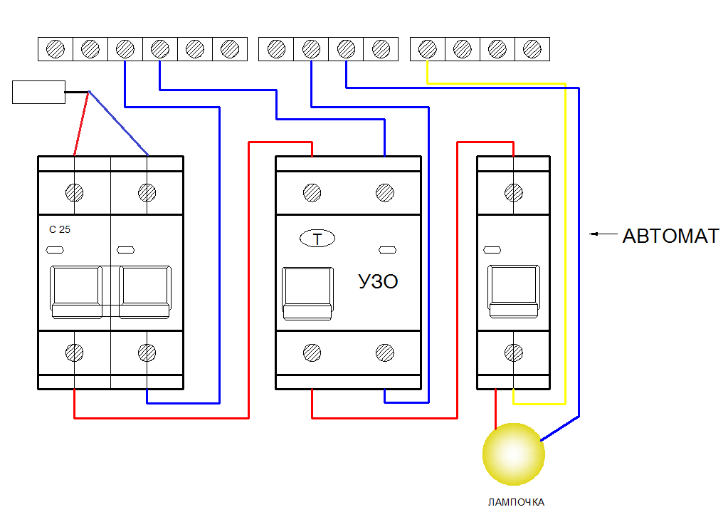 Схема подключения узо: в однофазной и трехфазной сети с заземлением и без заземления