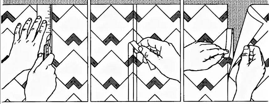 Как клеить обои с подгонкой рисунка