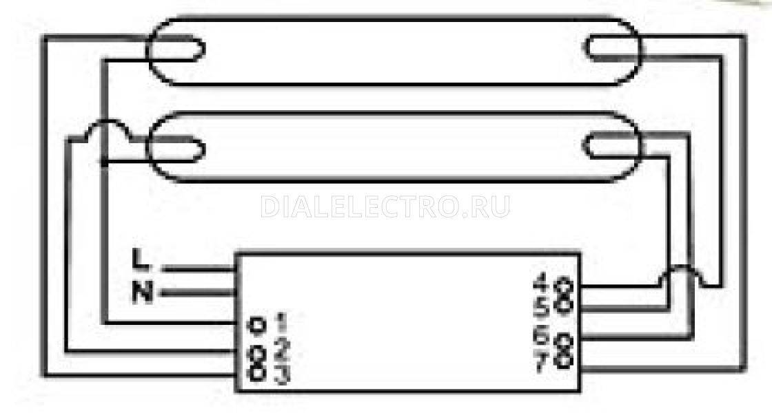 Балласт для люминесцентных ламп 2х36 схема подключения
