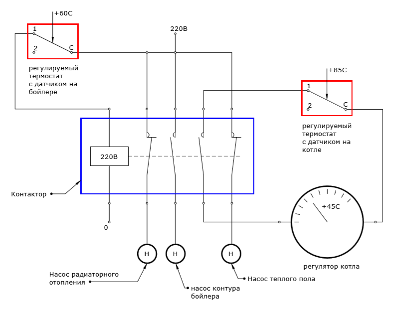 Схема подключения термостата для водонагревателя