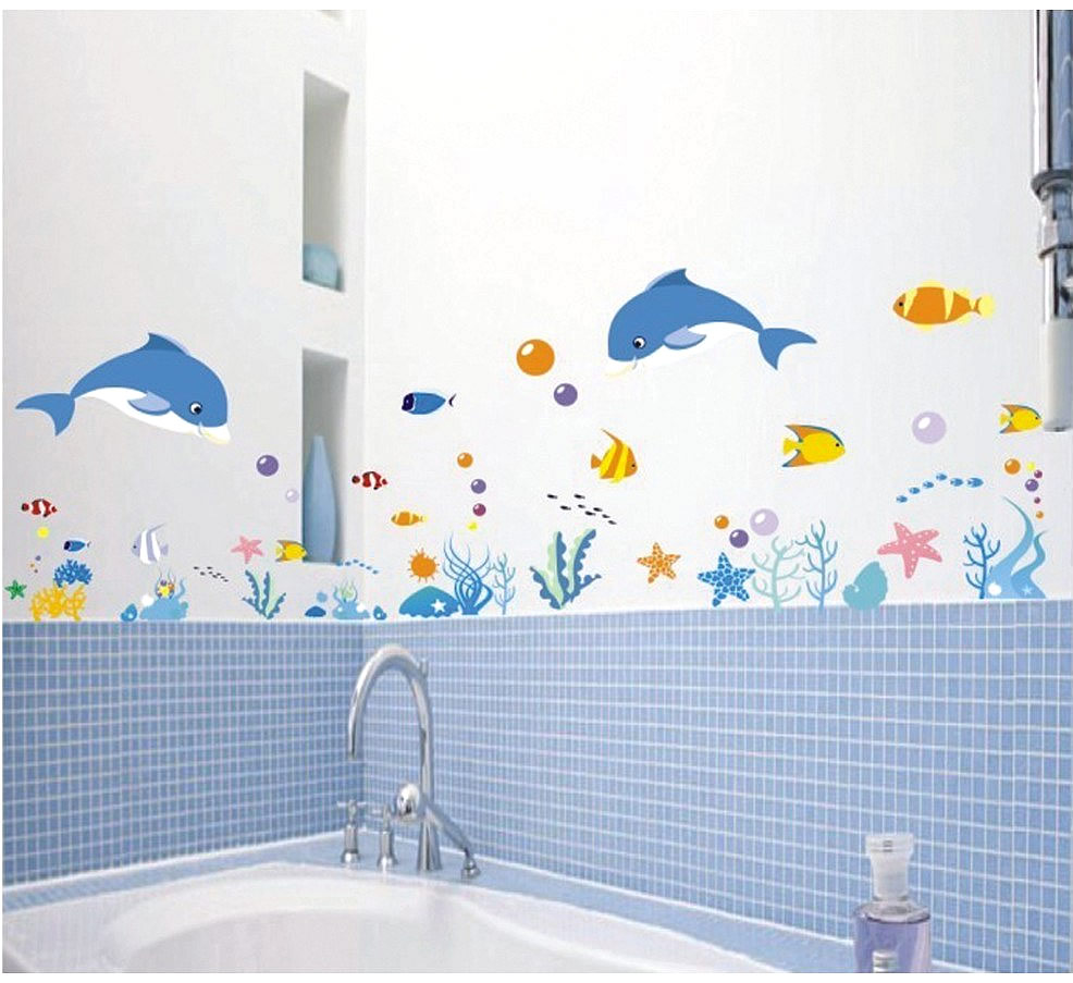 Наклейки в ванную для детей: фото идеи / zonavannoi.ru