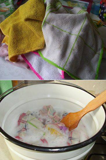 Как отстирать кухонные полотенца в домашних условиях с кипячением и без – 15 способов