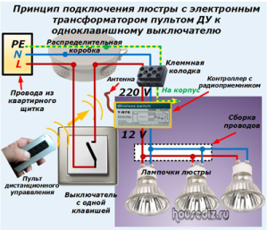 Включение света с пульта схема