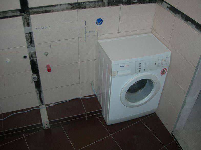 Установка розетки для стиральной машины в ванной