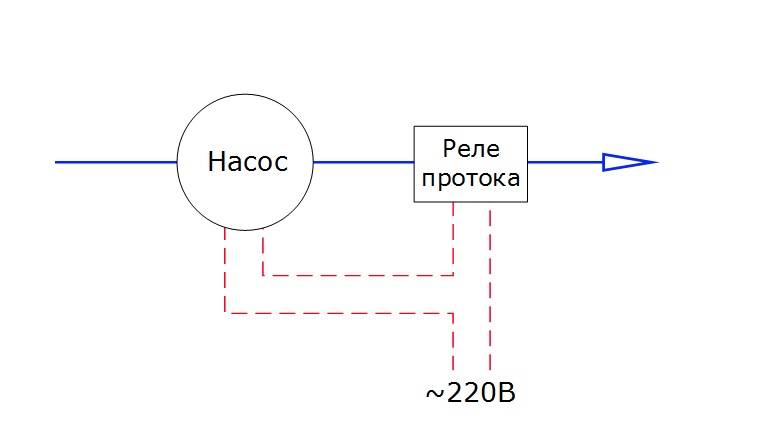 Реле протока воды для насоса схема подключения