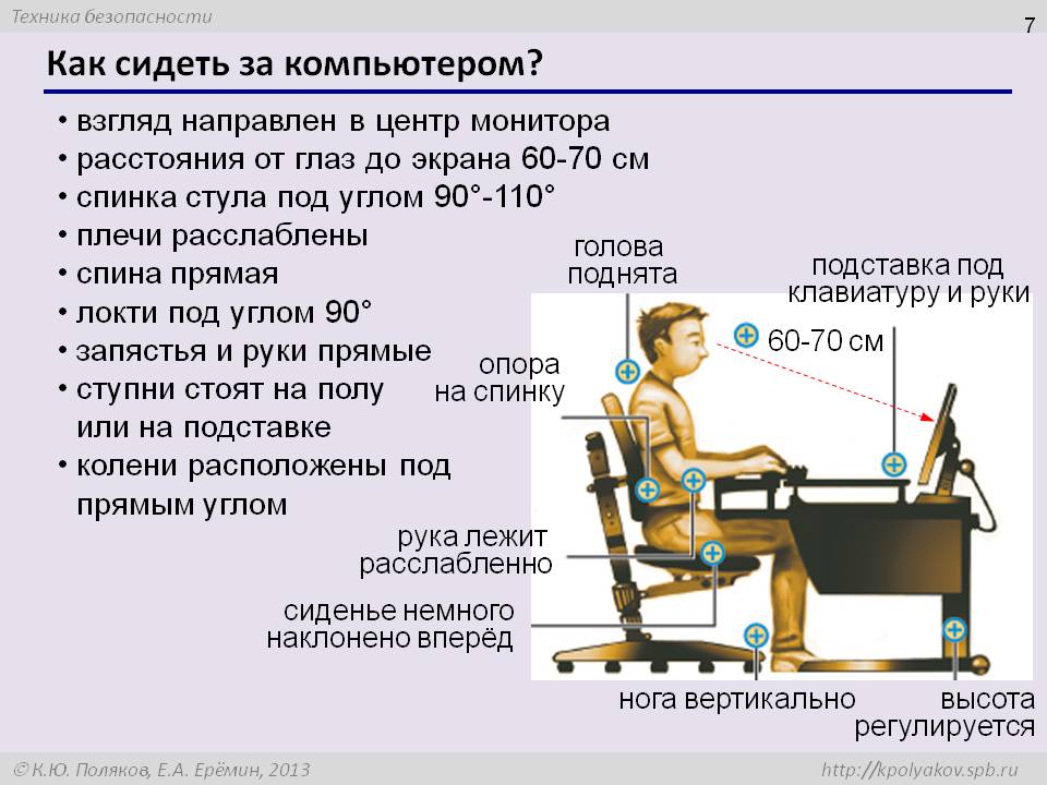 Презентация как правильно сидеть за компьютером