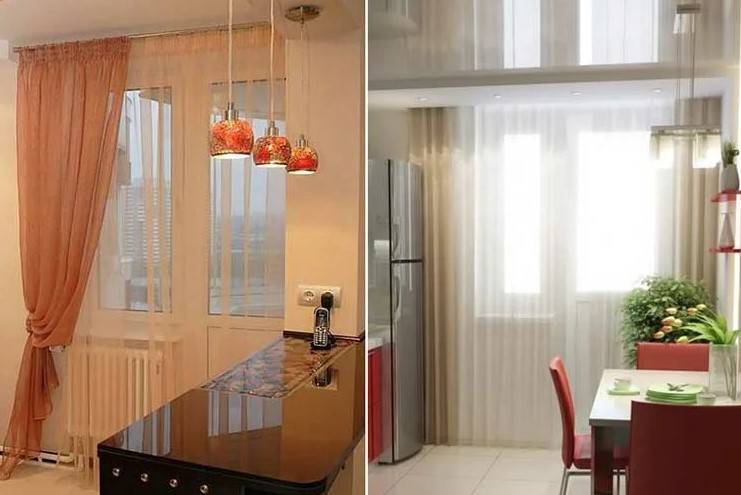 Шторы на кухне с балконом: дизайн, варианты, фото в интерьере