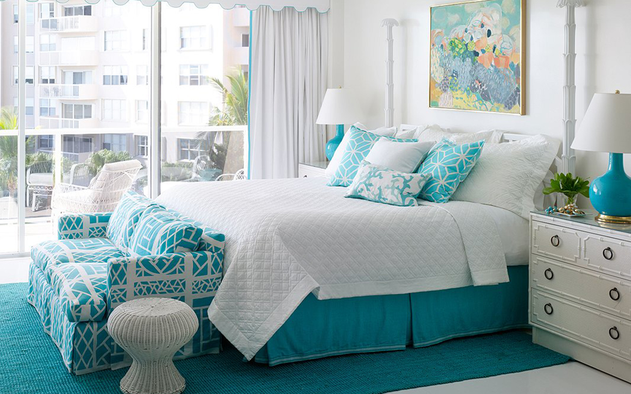 Спальня в голубых тонах – интерьер с новым настроением