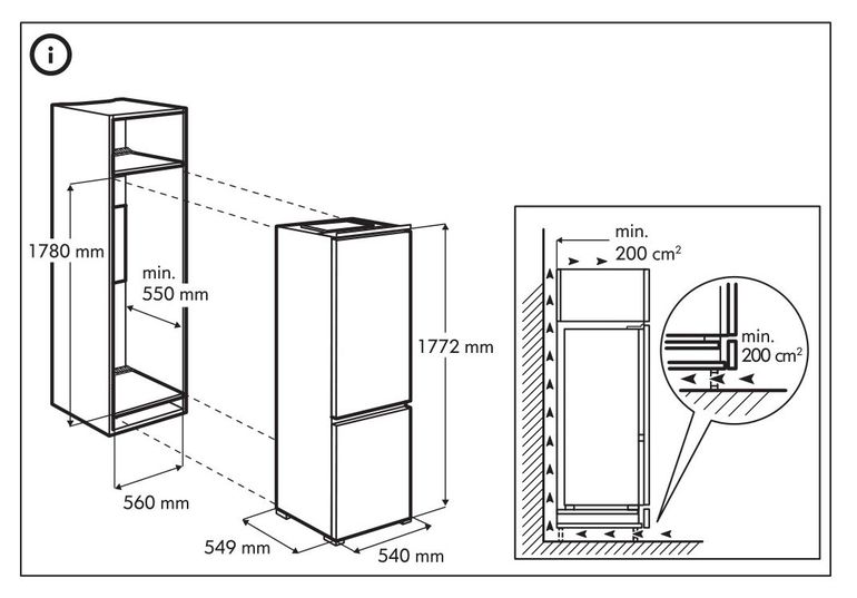 Холодильник встроенный в шкаф: инструкция по монтажу. установка встроенного холодильникаинформационный строительный сайт |