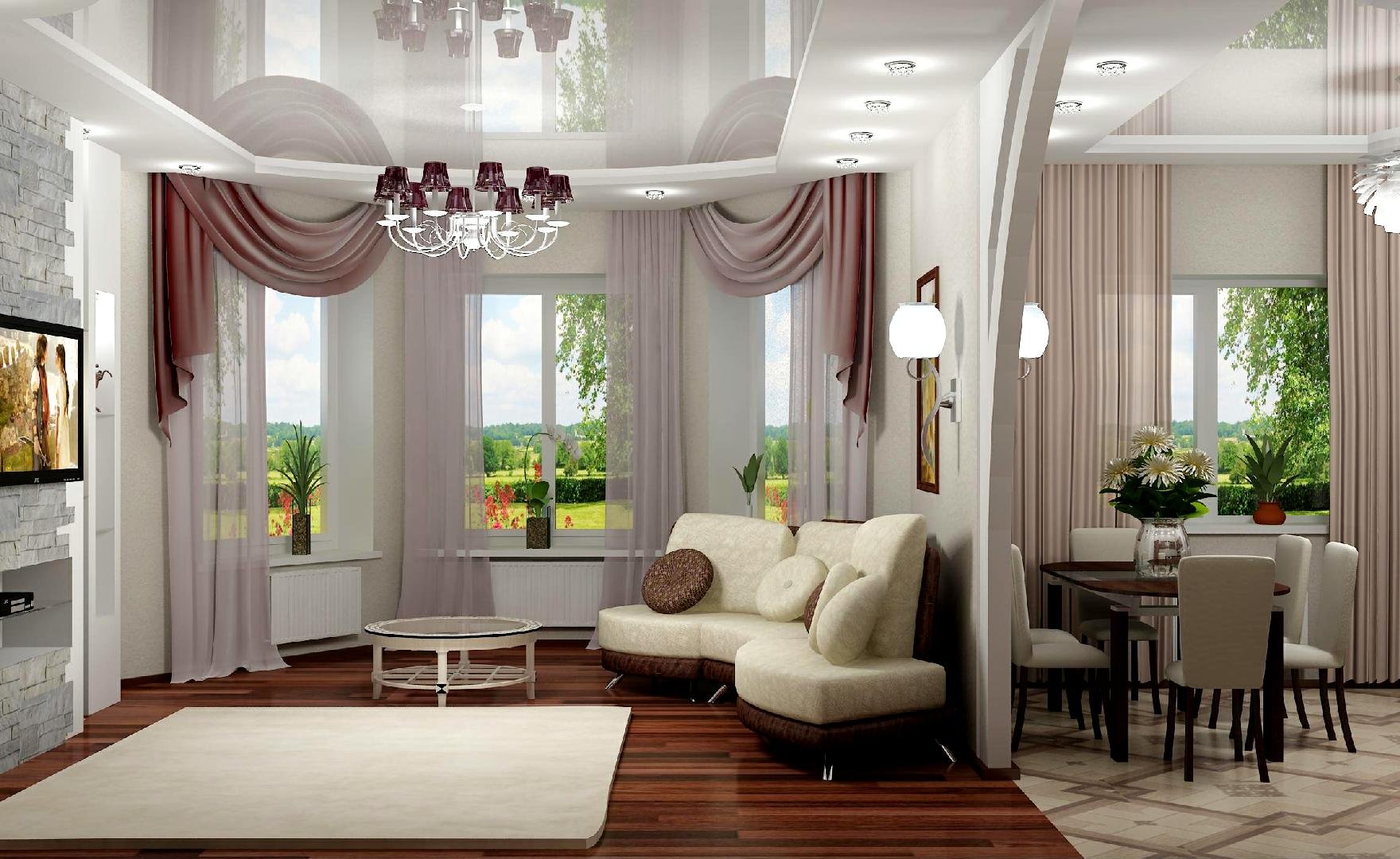 Сочетание штор: подбор занавесок под цвет стен и мебели (120 фото)