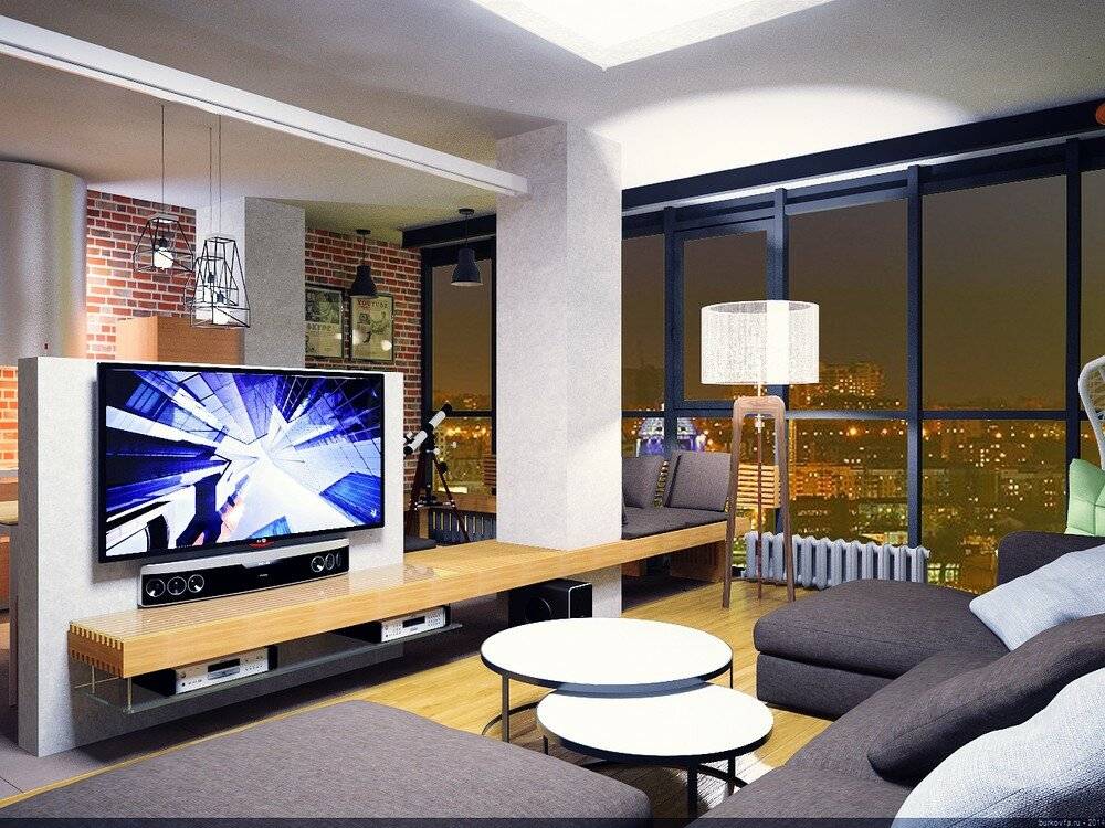 Телевизор в интерьере гостиной: фото, правила размещения и оформления