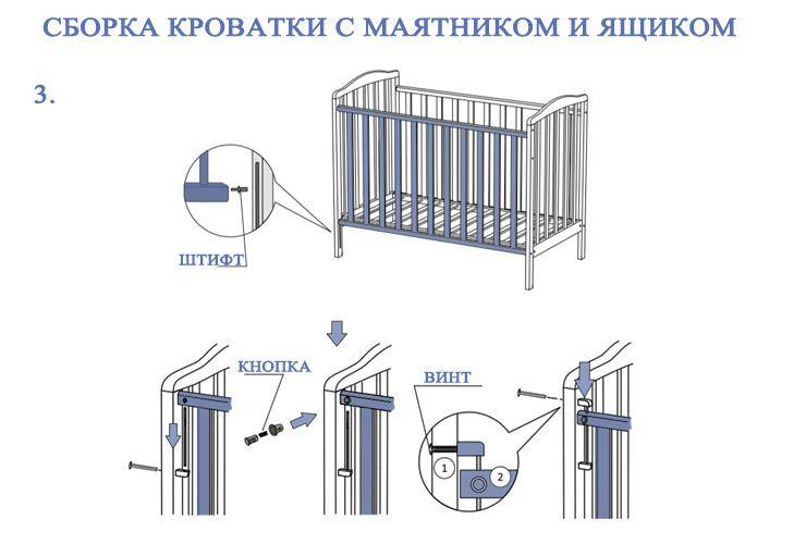 Как собрать детскую кроватку: особенности сборки деревянной кровати для новорожденных, инструкции