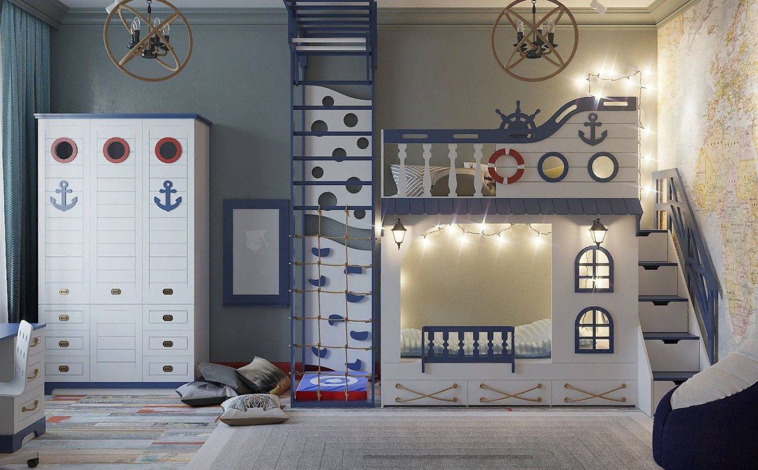 Детская мебель в морском стиле: как выбрать для мальчика или девочки, особенности морского декора