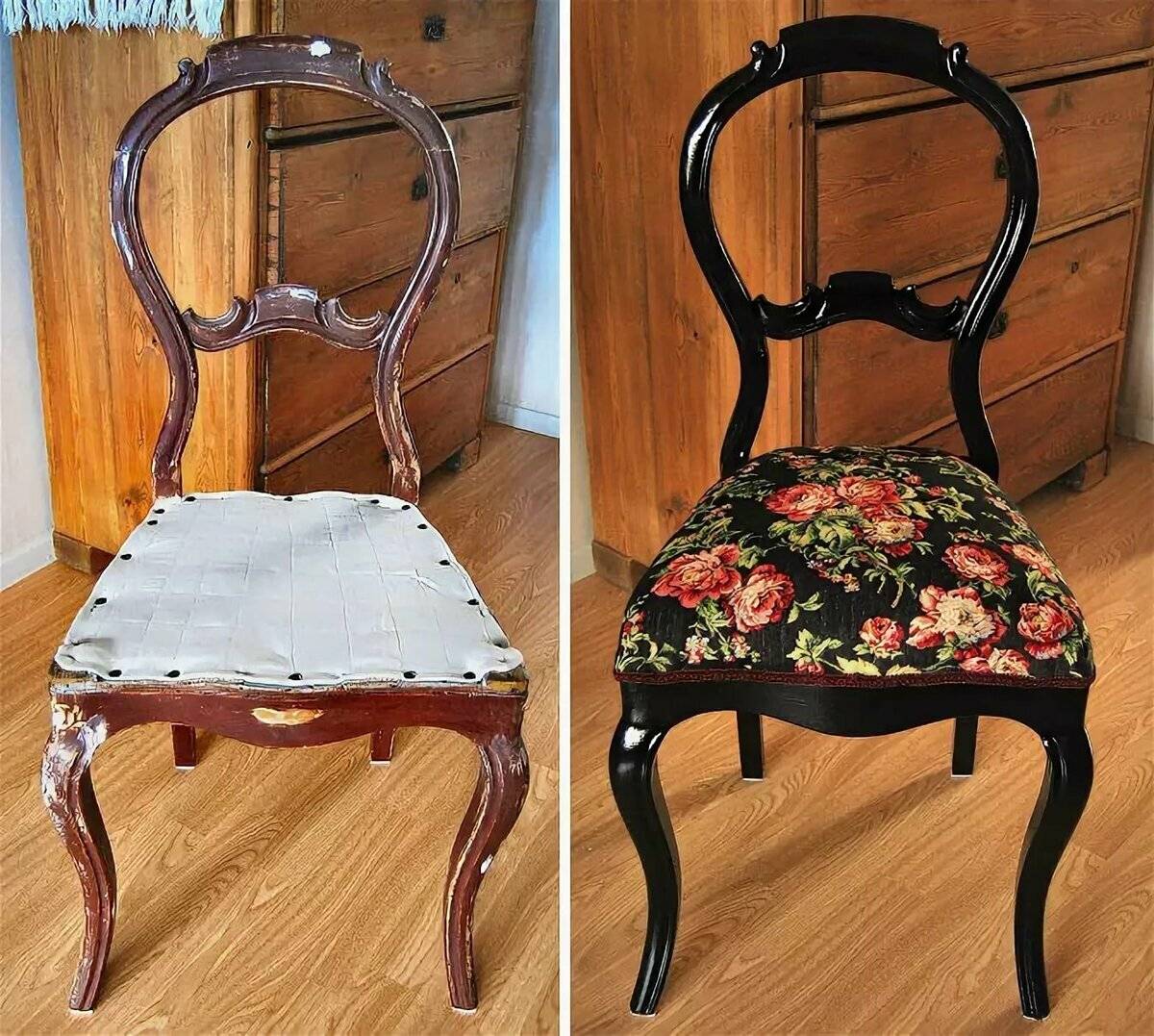 Как обновить старый стул со спинкой руками?