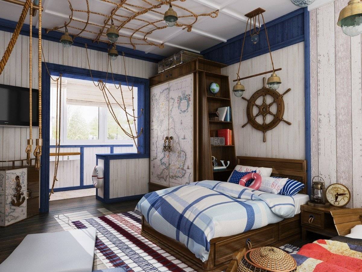 Спальня в морском стиле — романтика приключений и дух путешествий