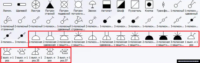 Обозначение розетки на схеме электрической принципиальной