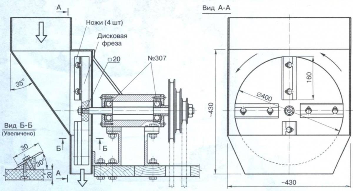 Как сделать измельчитель травы и веток своими руками схема чертеж