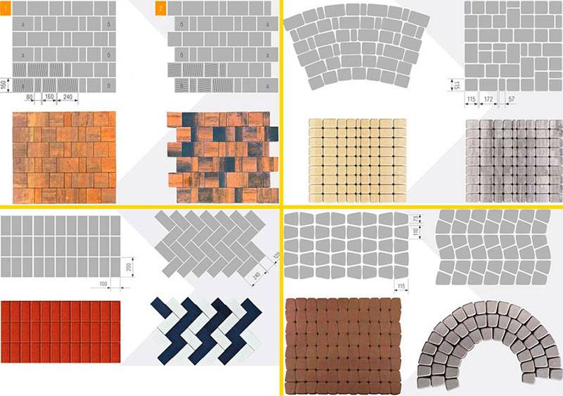 Схема укладки тротуарной плитки – методы и варианты, рисунки и советы