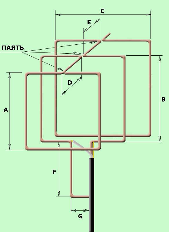 DVB т2 антенна тройной квадрат. Схема антенны для цифрового телевидения DVB-t2. ДМВ антенна тройной квадрат. Антенна тройной квадрат для DVB-t2.