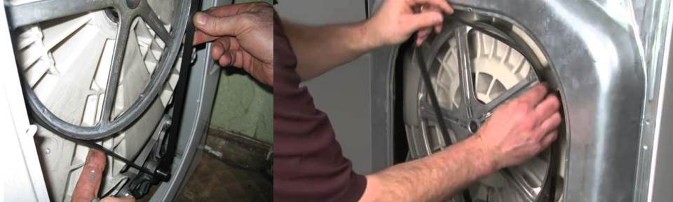 Как надеть ремень в стиральной машине