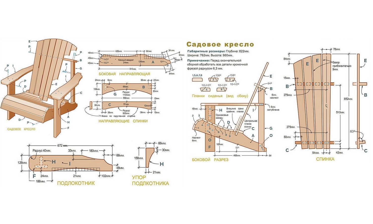 Шезлонг для дачи своими руками из дерева пошаговая инструкция чертежи и размеры