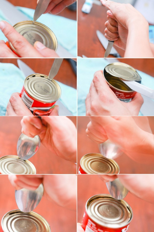 Как открыть консервную банку ножом и руками: простые способы